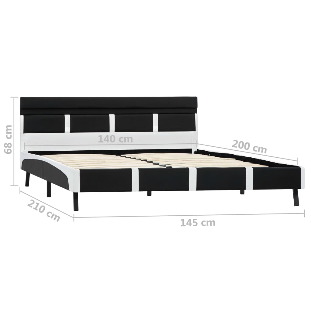 Rám Postele S Led Světlem Černý Umělá Kůže 140 X 200 Cm