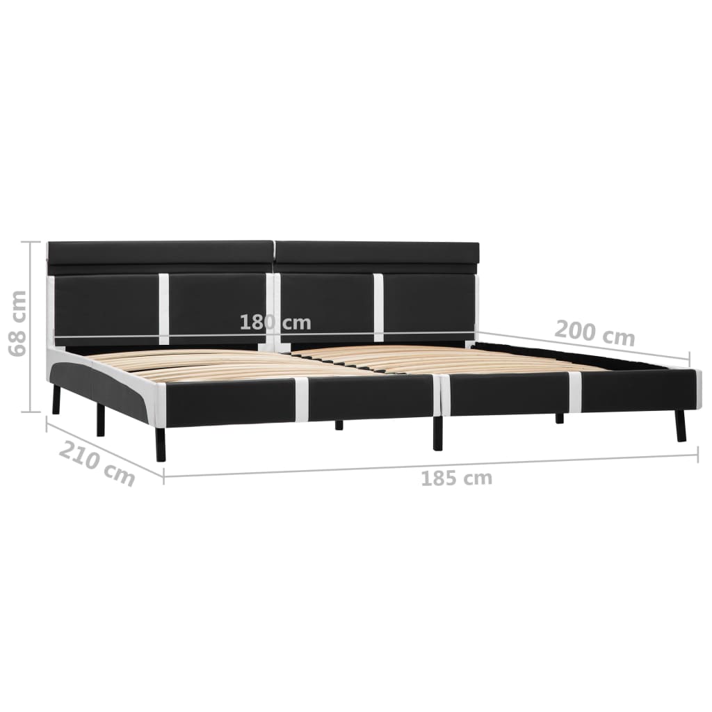 Rám Postele S Led Světlem Šedý Umělá Kůže 180 X 200 Cm