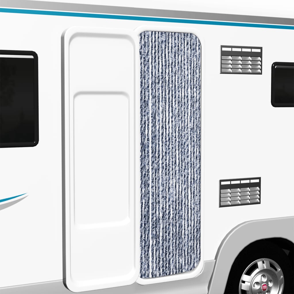 Závěs Proti Hmyzu Modrý, Bílý A Stříbrný Chenille Modrá/Bílá/Stříbrná