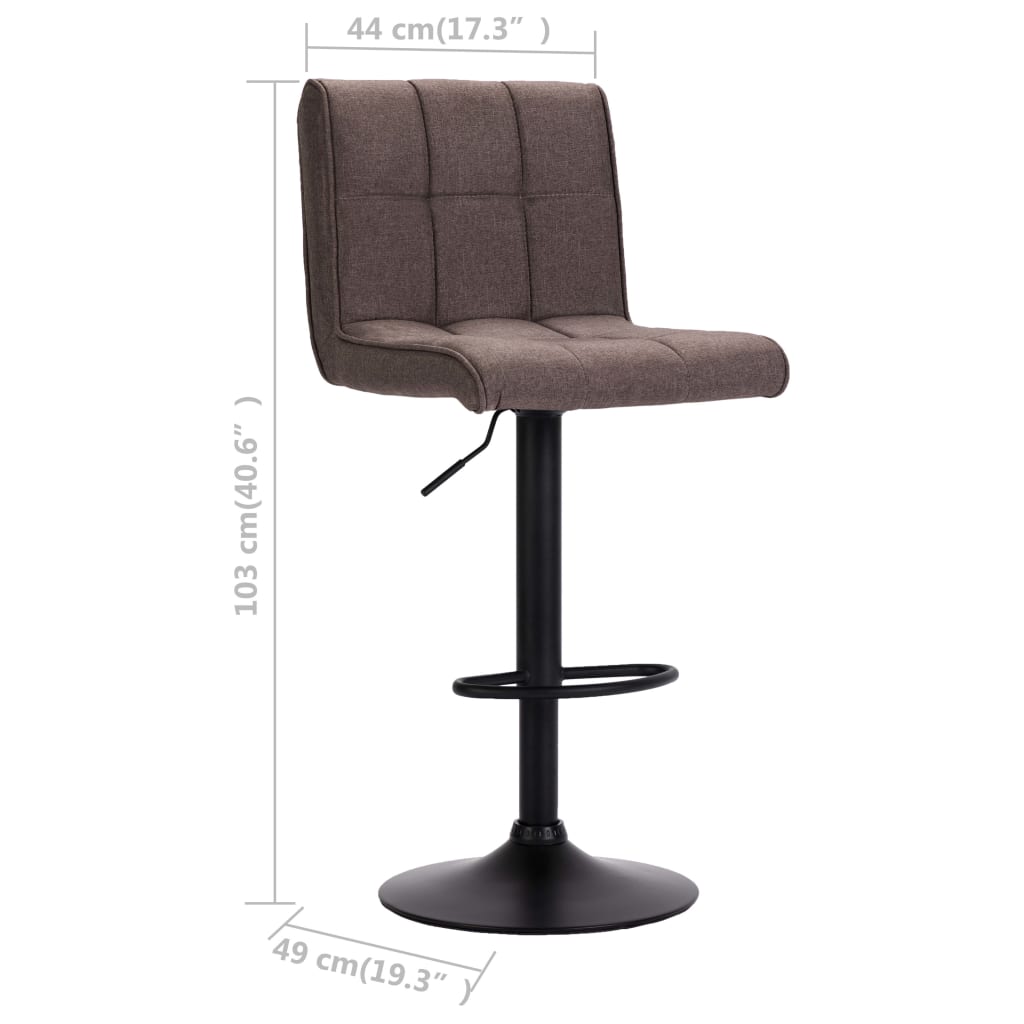 Barové Stoličky 2 Ks Textil
