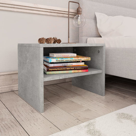 Noční Stolky 2 Ks Betonově Šedé 40X30X30 Cm Kompozitní Dřevo
