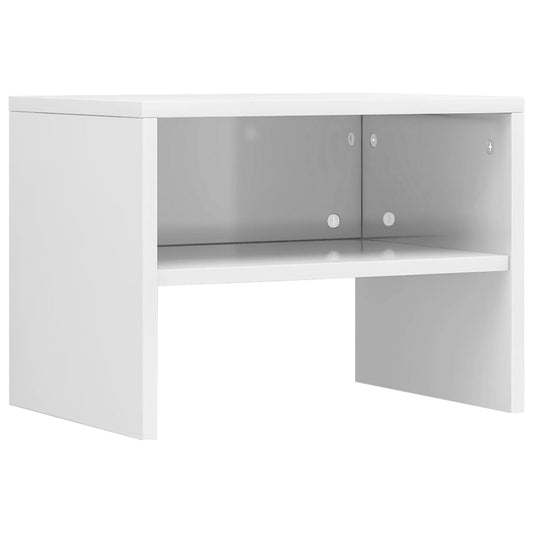 Noční Stolek Bílý S Vysokým Leskem 40X30X30 Cm Kompozitní Dřevo
