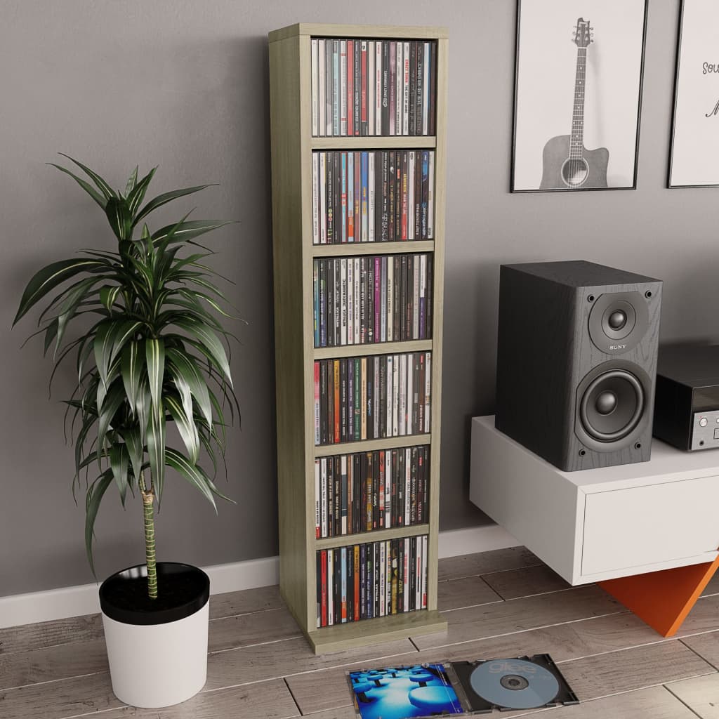 Skříňka Na Cd 21X20X88 Cm Kompozitní Dřevo