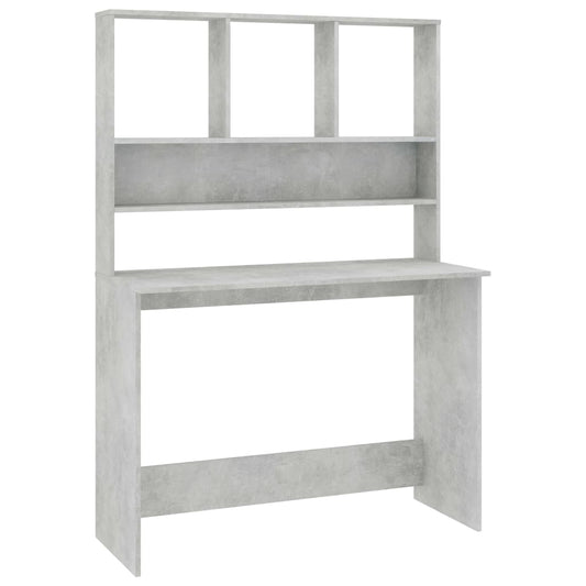 Psací Stůl S Policemi Betonově Šedý 110X45X157 Cm Dřevotříska