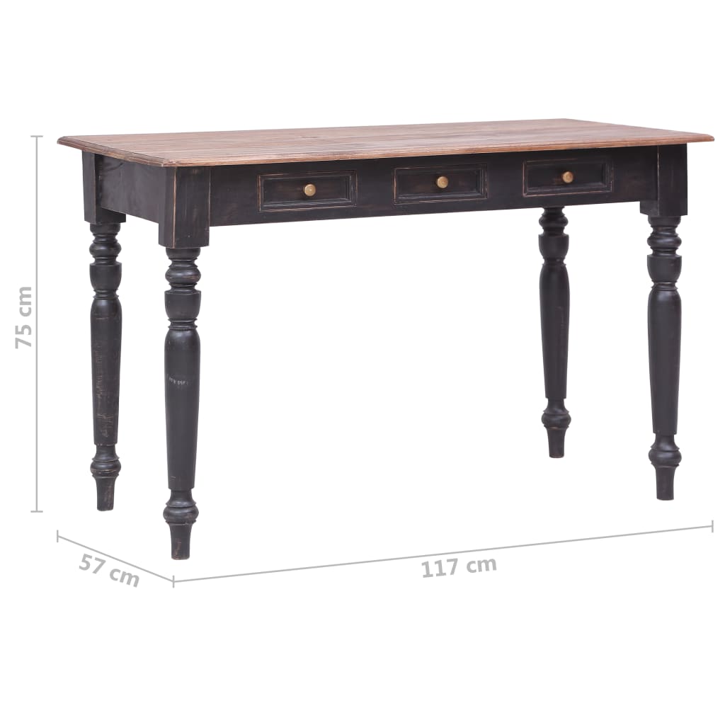 Psací Stůl Se 3 Zásuvkami 117 X 57 X 75 Cm Masivní Mahagon