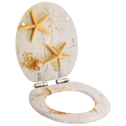 Wc Sedátko S Funkcí Pomalého Sklápění 2 Ks Mdf Motiv Hvězdic