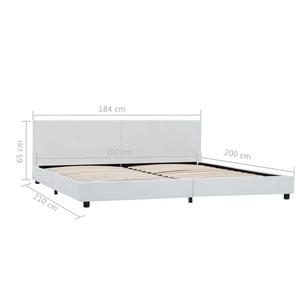 Rám Postele Bílý Umělá Kůže 180 X 200 Cm