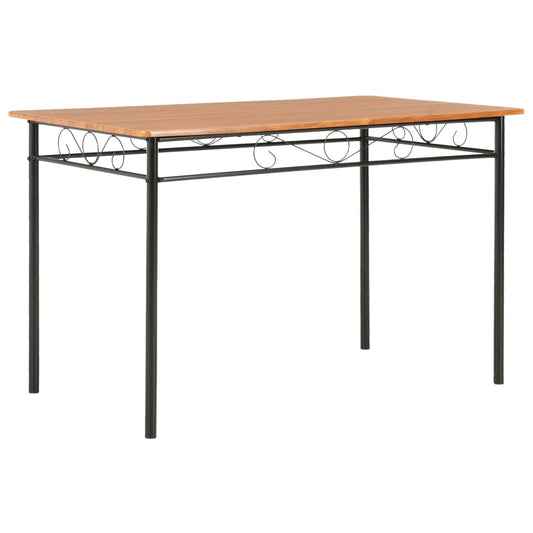 7Dílný Jídelní Set Mdf A Ocel Hnědý