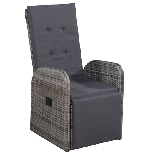 3Dílný Bistro Set S Poduškami Polyratan Šedý