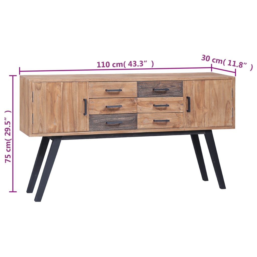 Vodaxl Odkládací Skříňka 110X30X75 Cm Masivní Teak