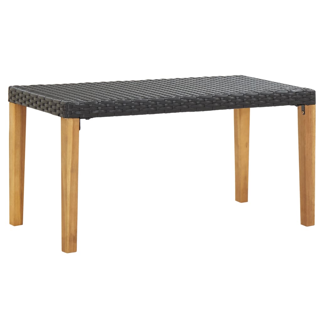 Zahradní Lavice 120 Cm Šedá Polyratan A Masivní Akácie