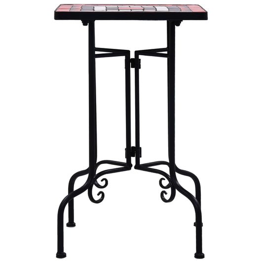 Mozaikový Odkládací Stolek Terakota A Bílý Keramika