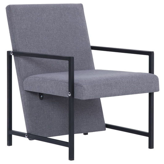 Křeslo S Chromovanými Nohami Světle Šedé Textil