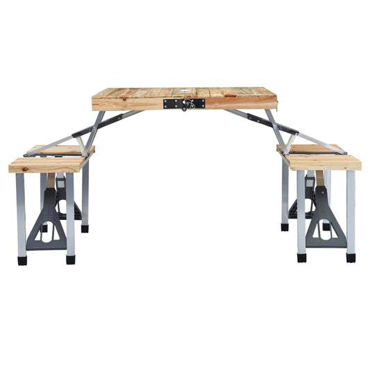 Skládací Kempingový Stůl Se 4 Místy K Sezení Ocel Hliník