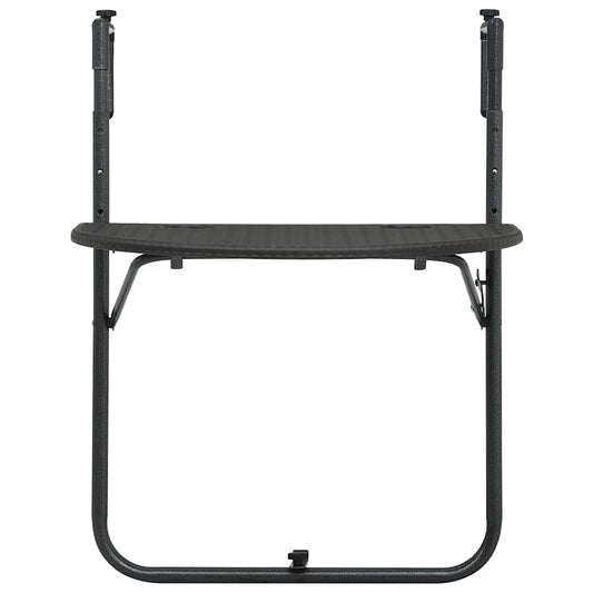 Závěsný Stůl Na Balkon Hnědý 60X64X83,5Cm Plast Ratanový Vzhled