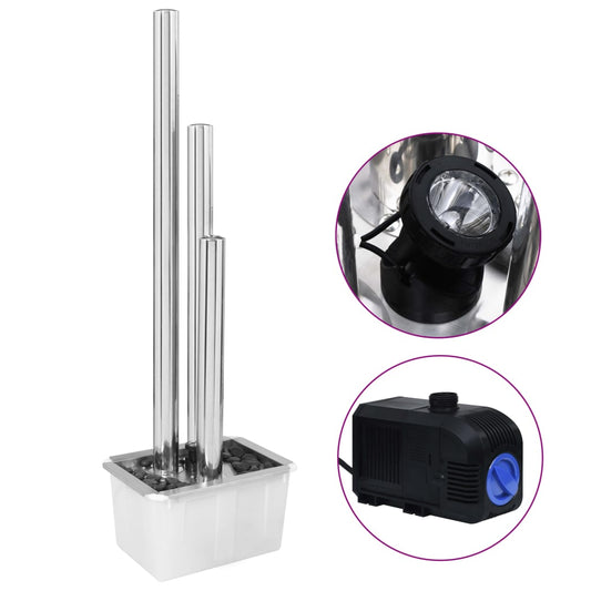 Zahradní Fontána Stříbrná Nerezová Ocel