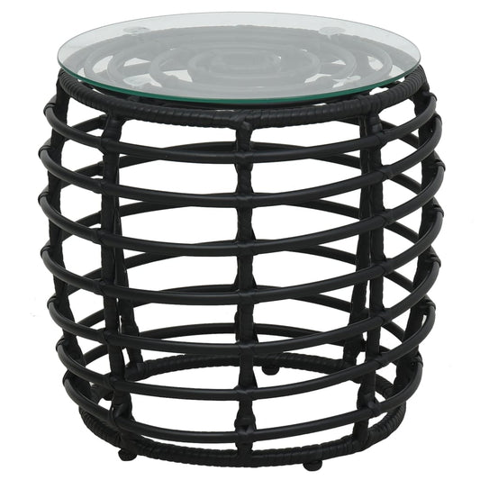 3Dílný Bistro Set Polyratan Černý
