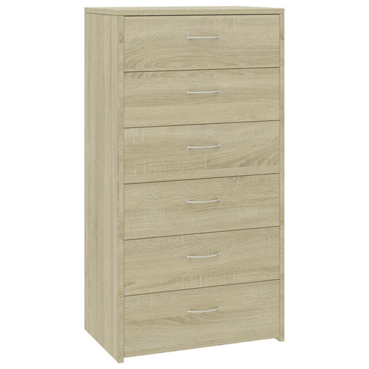 Příborník Se 6 Zásuvkami Sonoma Dub 50 X 34 X 96 Cm Kompozit