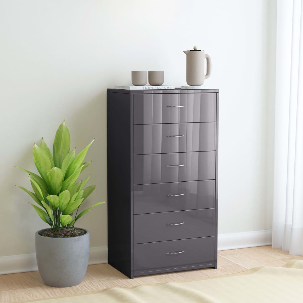 Příborník Se 6 Zásuvkami 50X34X96 Cm Kompozitní Dřevo