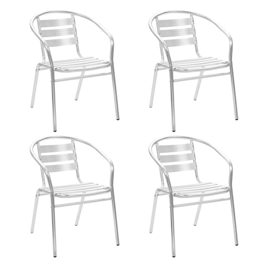 5Dílný Zahradní Jídelní Set Hliník Stříbrný