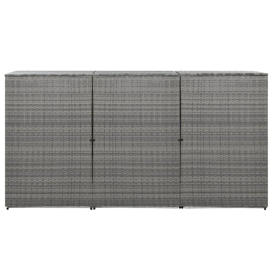 Trojitý Přístřešek Na Popelnice Uhlový 229X78X120 Cm Polyratan