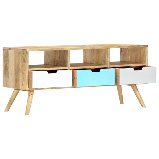 Tv Stolek 110 X 35 X 48 Cm Masivní Mangovníkové Dřevo Hnědá