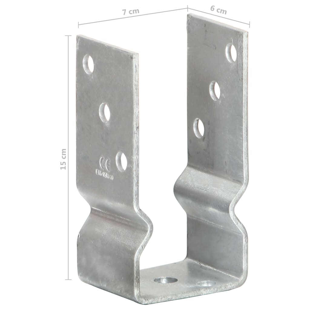 Plotové Kotvy 6 Ks Stříbrné 7 X 6 X 15 Cm Pozinkovaná Ocel