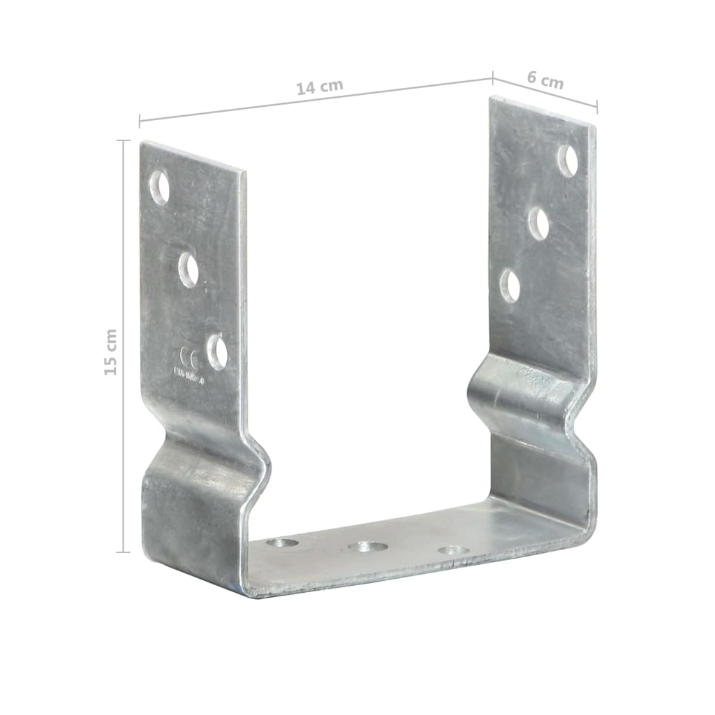 Plotové Kotvy 6 Ks Stříbrné 14 X 6 X 15 Cm Pozinkovaná Ocel