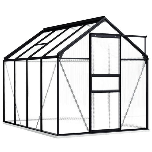 Skleník S Podkladovým Rámem Antracitový Hliník 4,75 M²