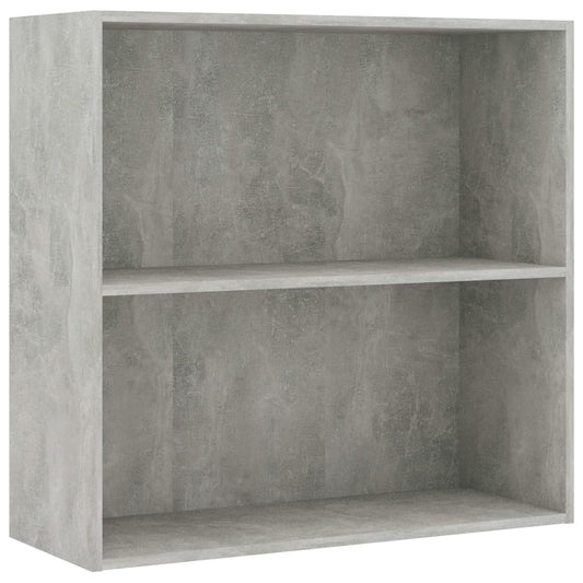 2Patrová Knihovna Betonově Šedá 80 X 30 X 76,5 Cm Dřevotříska Betonová Šedá