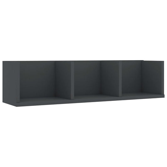 Nástěnná Police Na Cd Šedá 75X18X18 Cm Kompozitní Dřevo