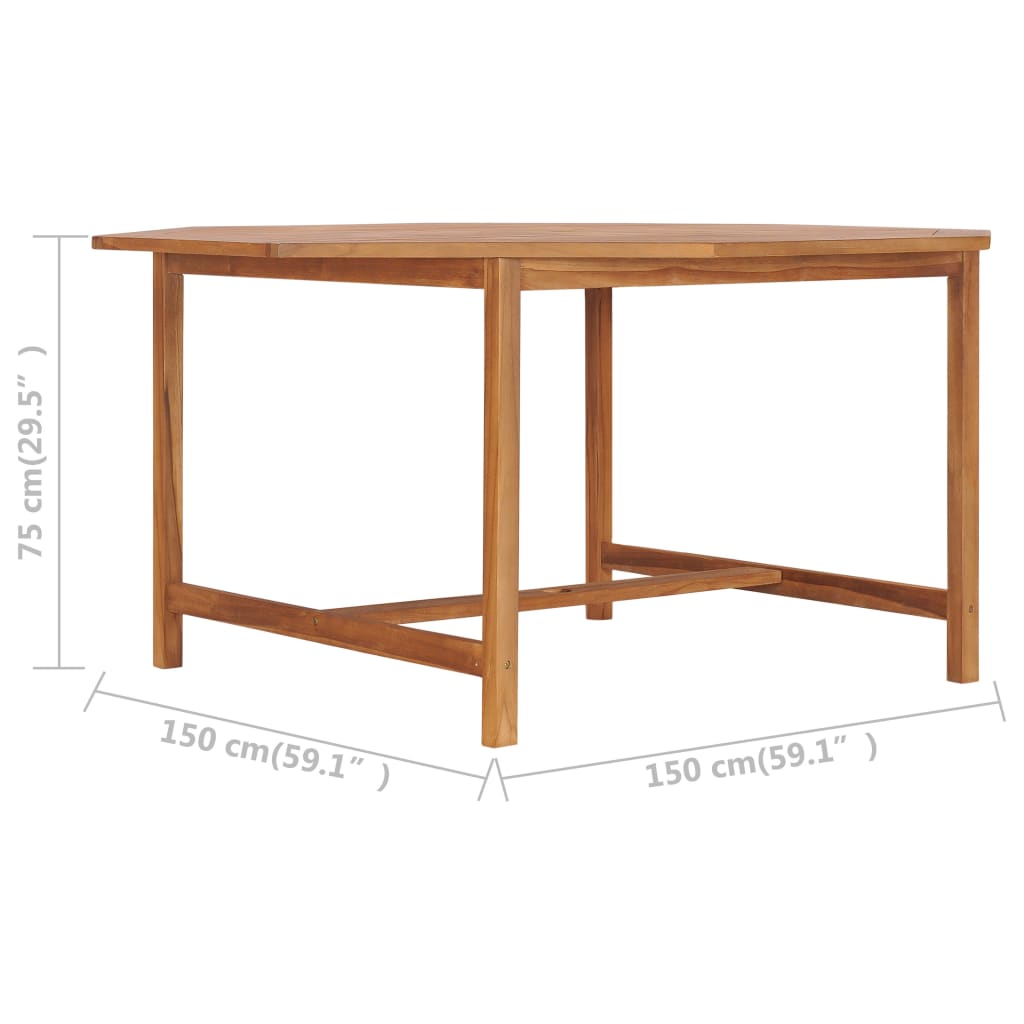 Zahradní Stůl 150 X 150 X 75 Cm Masivní Teakové Dřevo
