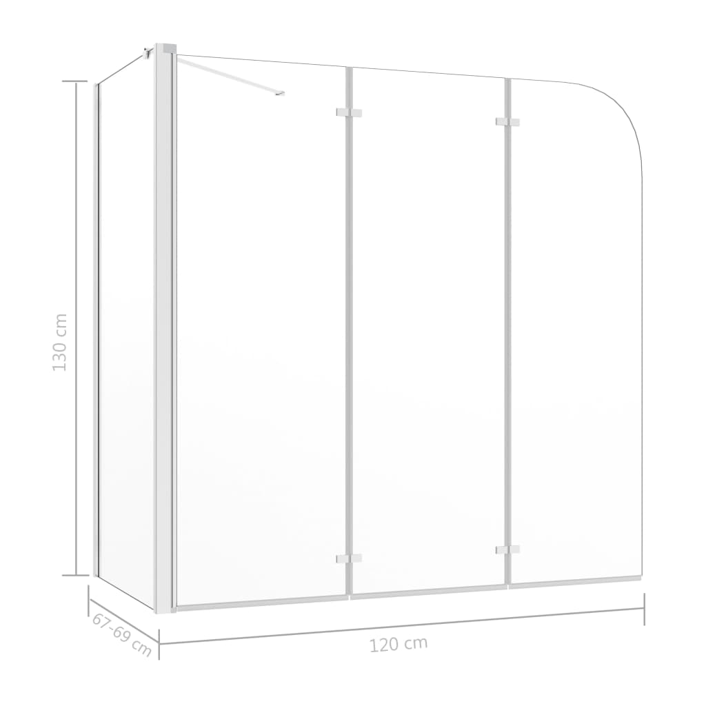 Sprchový Kout 120 X 69 X 130 Cm Tvrzené Sklo Průhledný