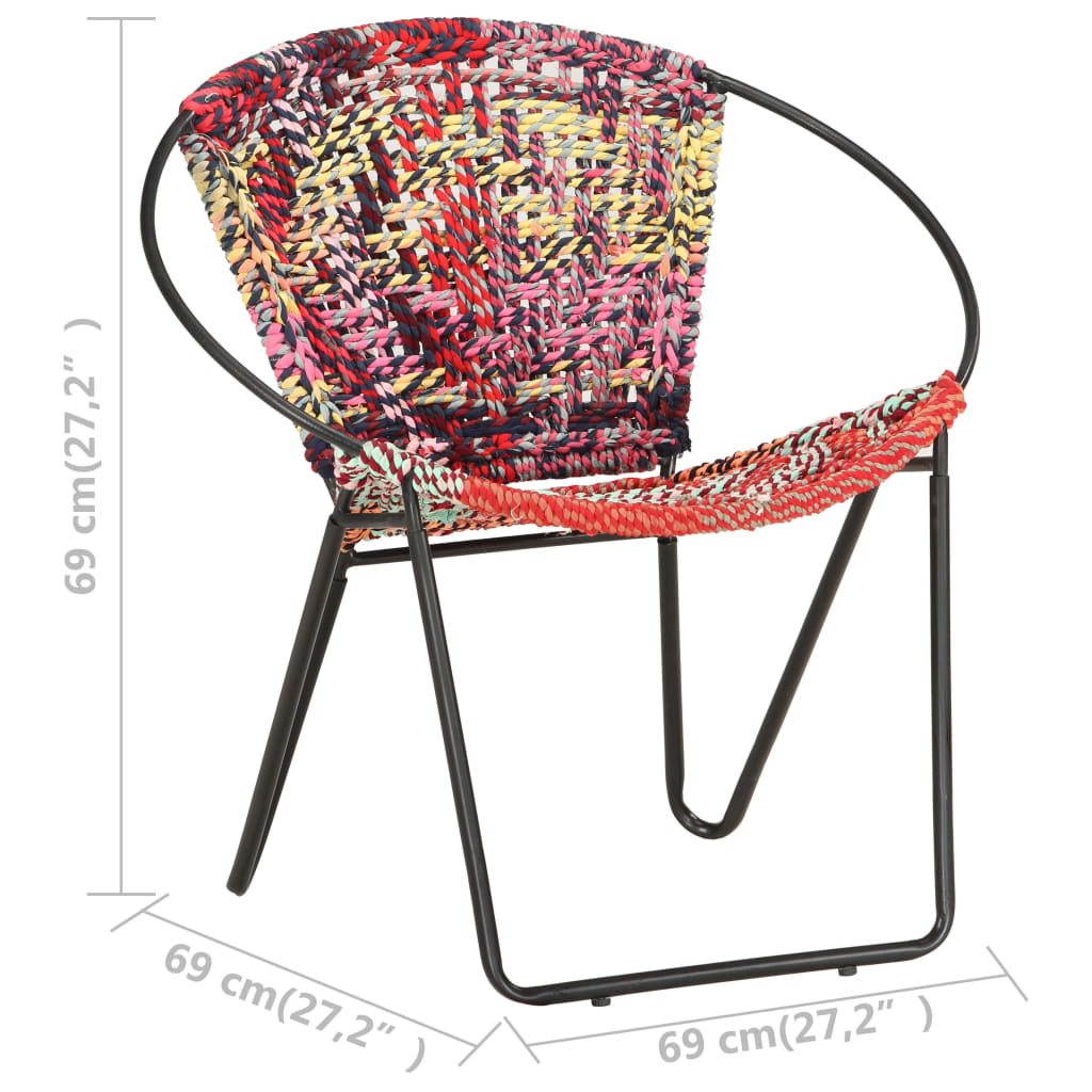 Kruhové Křeslo Vícebarevné Chindi Textil