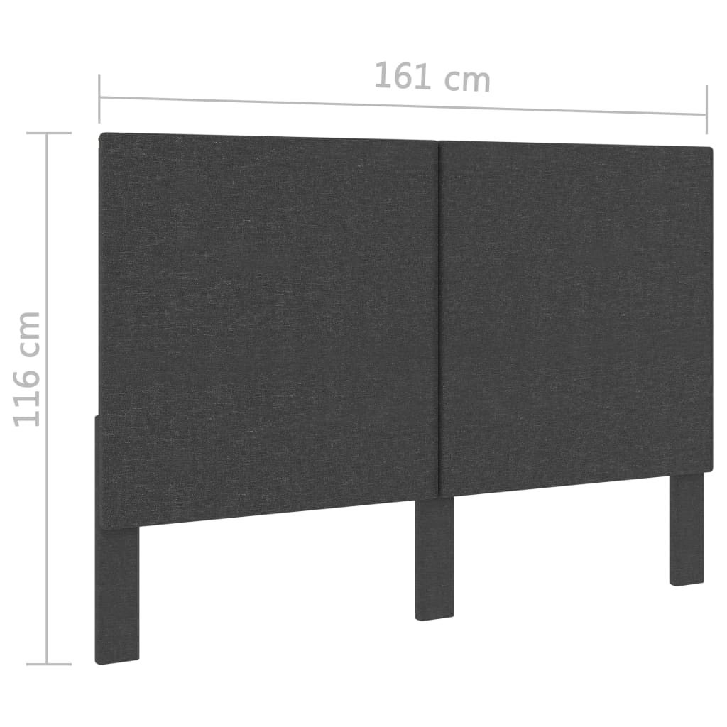Čelo Postele Tmavě Šedé Textil 160 X 200 Cm