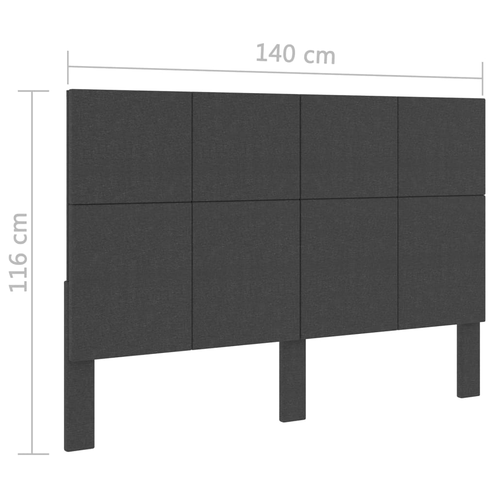 Čelo Postele Tmavě Šedé Textil 140 X 200 Cm