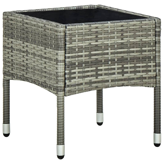 3Dílný Bistro Set S Poduškami Polyratan Šedý