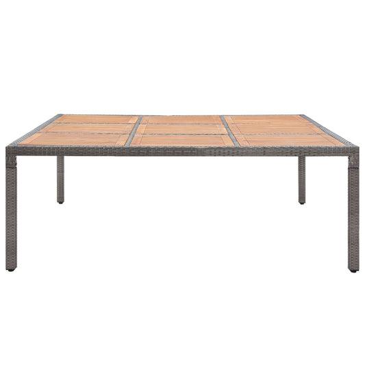 Zahradní Stůl Šedý Polyratan A Akáciové Dřevo