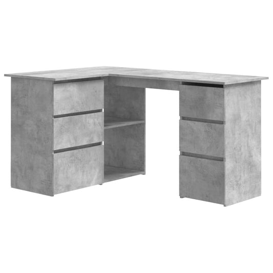 Rohový Psací Stůl Betonově Šedý 145 X 100 X 76 Cm Dřevotříska