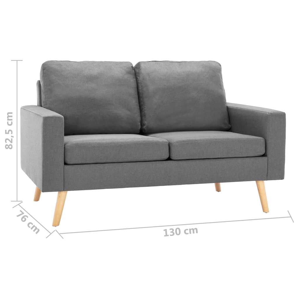 2Místná Pohovka Světle Šedá Textil