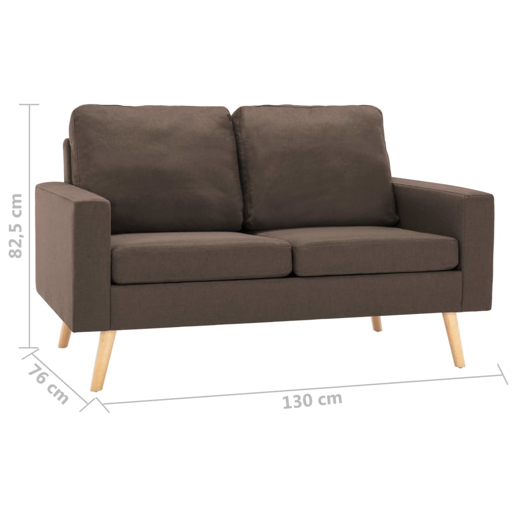 2Místná Pohovka Hnědá Textil