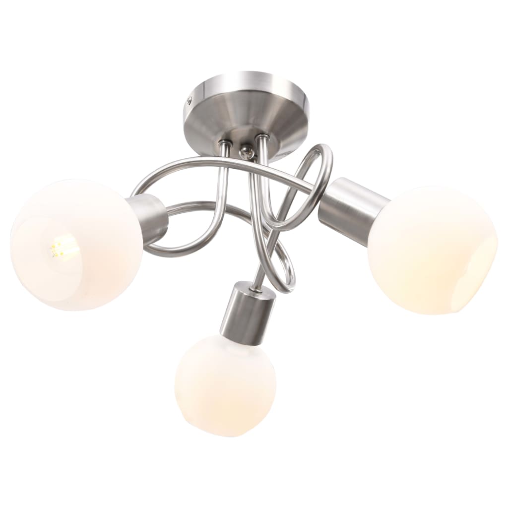 Stropní Lampa Průhledná Skleněná Stínidla 3 Žárovky E14