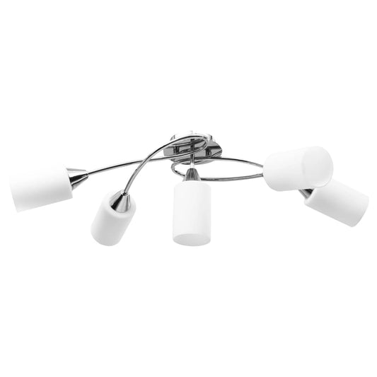 Stropní Svítidlo S Keramickými Stínidly Na 5 Žárovek E14 Bílé