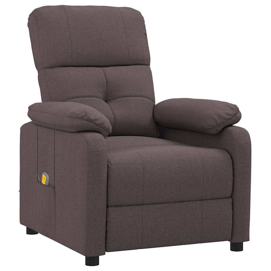 Masážní Křeslo Tmavě Hnědé Textil