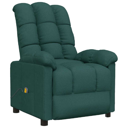 Masážní Křeslo Tmavě Zelené Textil