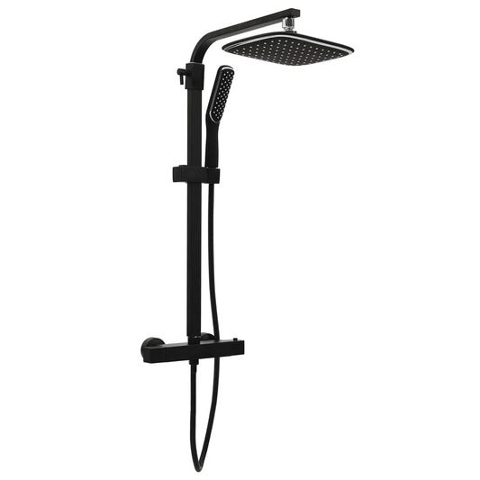 Sprchový Set Se Dvěma Hlavicemi Se Směšovačem A Hadicí Černý