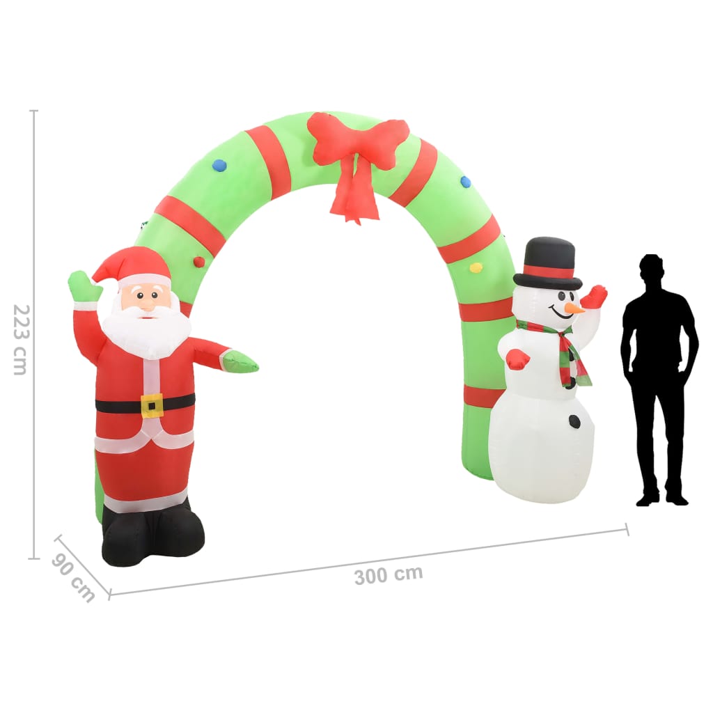Vánoční Nafukovací Santa A Sněhulák Brána Led 300 X 90 X 223 Cm