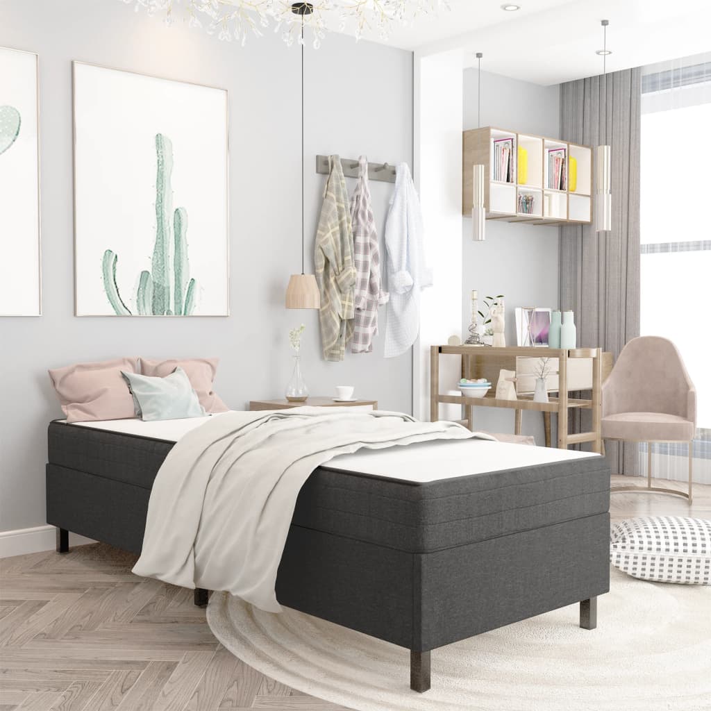 Postel Boxspring Tmavě Šedá Textil