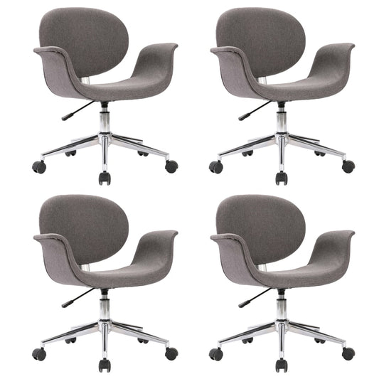 Otočné Jídelní Židle 4 Ks Šedé Textil