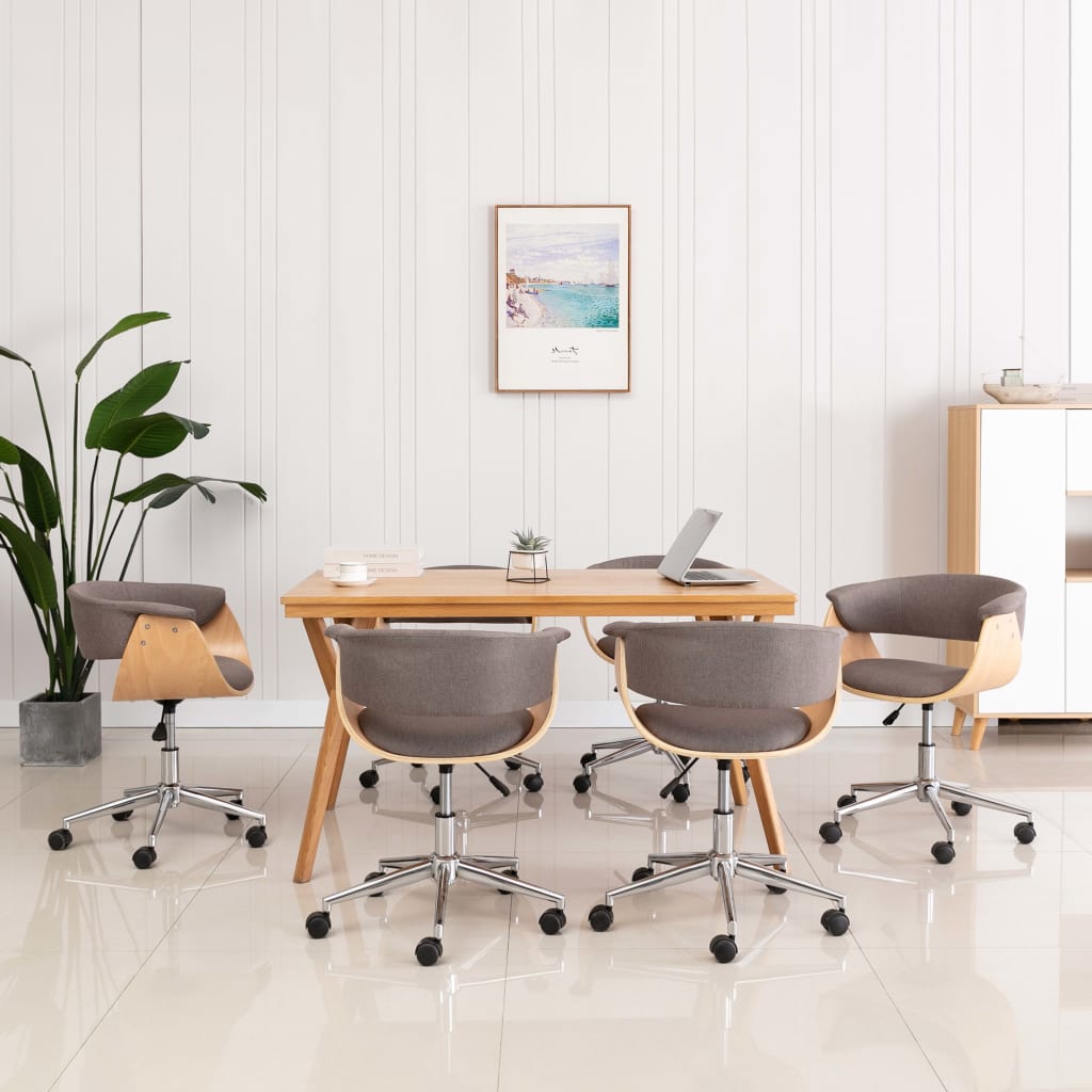 Otočná Jídelní Židle Černá Ohýbané Dřevo A Umělá Kůže